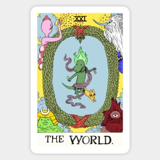 Elementals as The World tarot Sticker